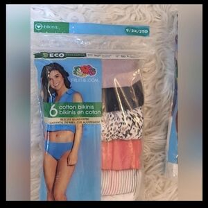 New Pack Of Fruit of the Loom Plus Size Women's 6Pairs Cotton Bikini Panties. 2X